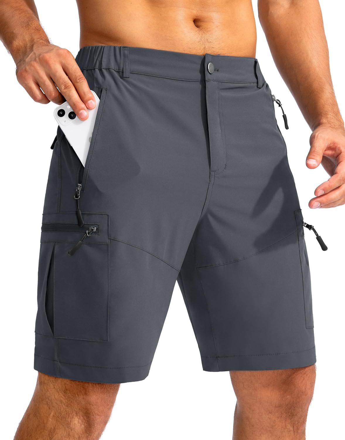 Detalle de Pudolla Men's Hiking Cargo Shorts 9" Lightweight Outdoor Shorts