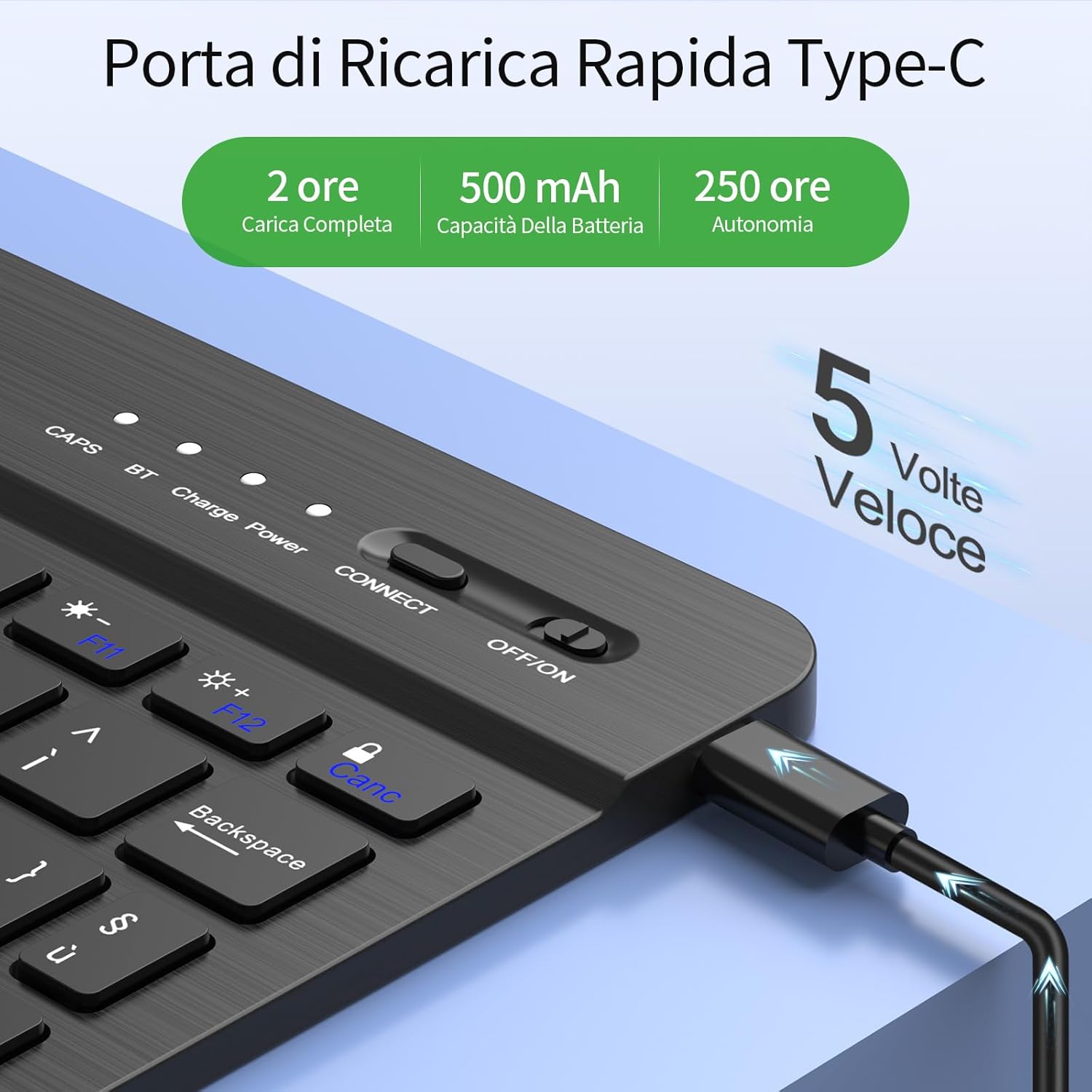 Thumbnail 4 de TQQ Cover con tastiera per iPad Air 11" e iPad Pro 11" con layout italiano QWERTY