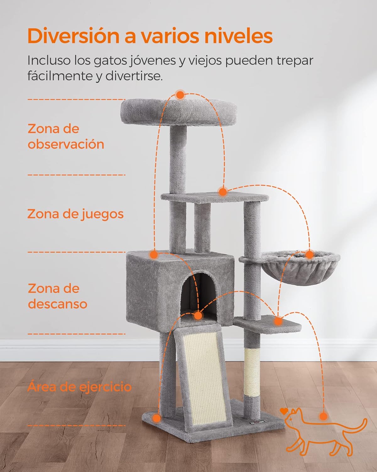 Detalle de FEANDREA Árbol para Gatos Pequeños 135 cm