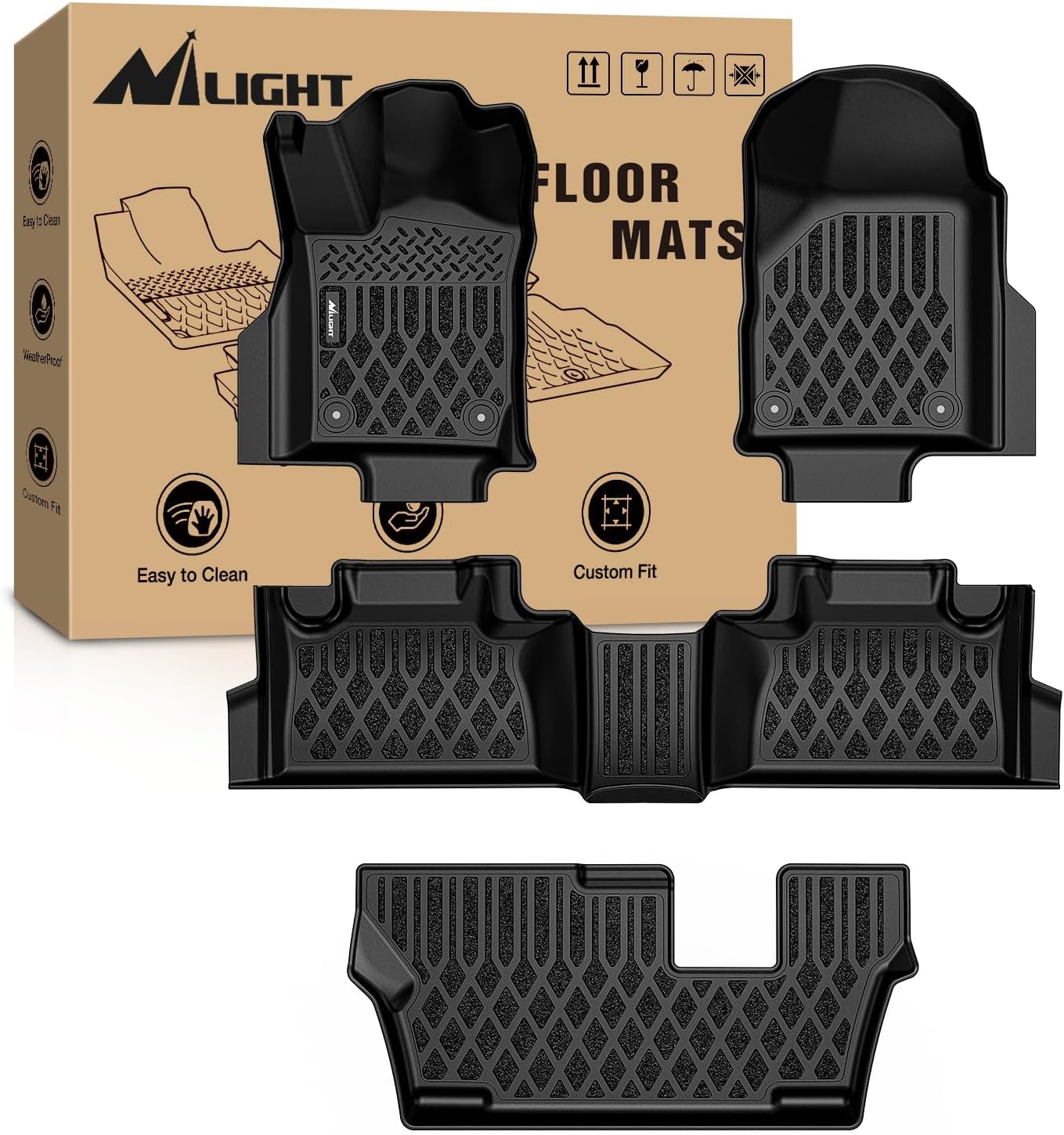 Detalle de Nilight TPE Floor Mats for Dodge Durango 7-Seat
