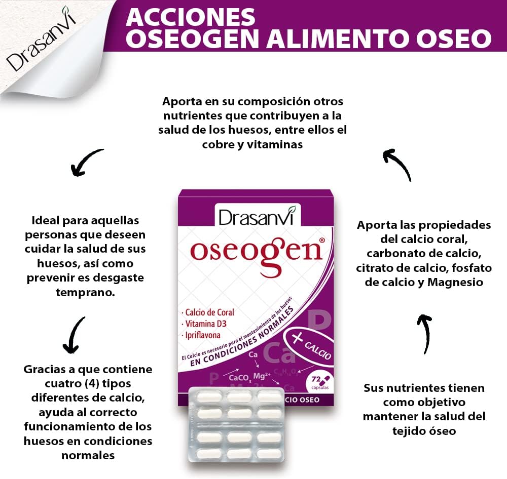Thumbnail 4 de Drasanvi OSEOGEN Óseo 🦴 Suplemento con Calcio, Magnesio y Vitamina D3