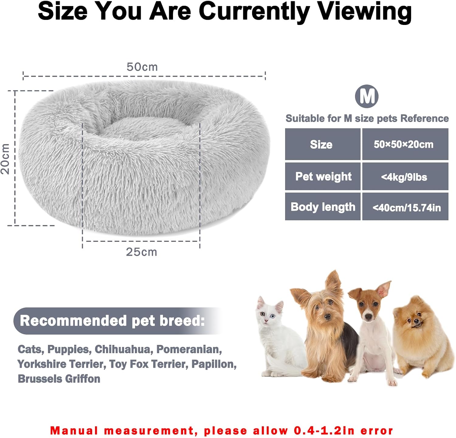 Detalle de Nepfaivy Calming Donut Bed 50 cm for Pets