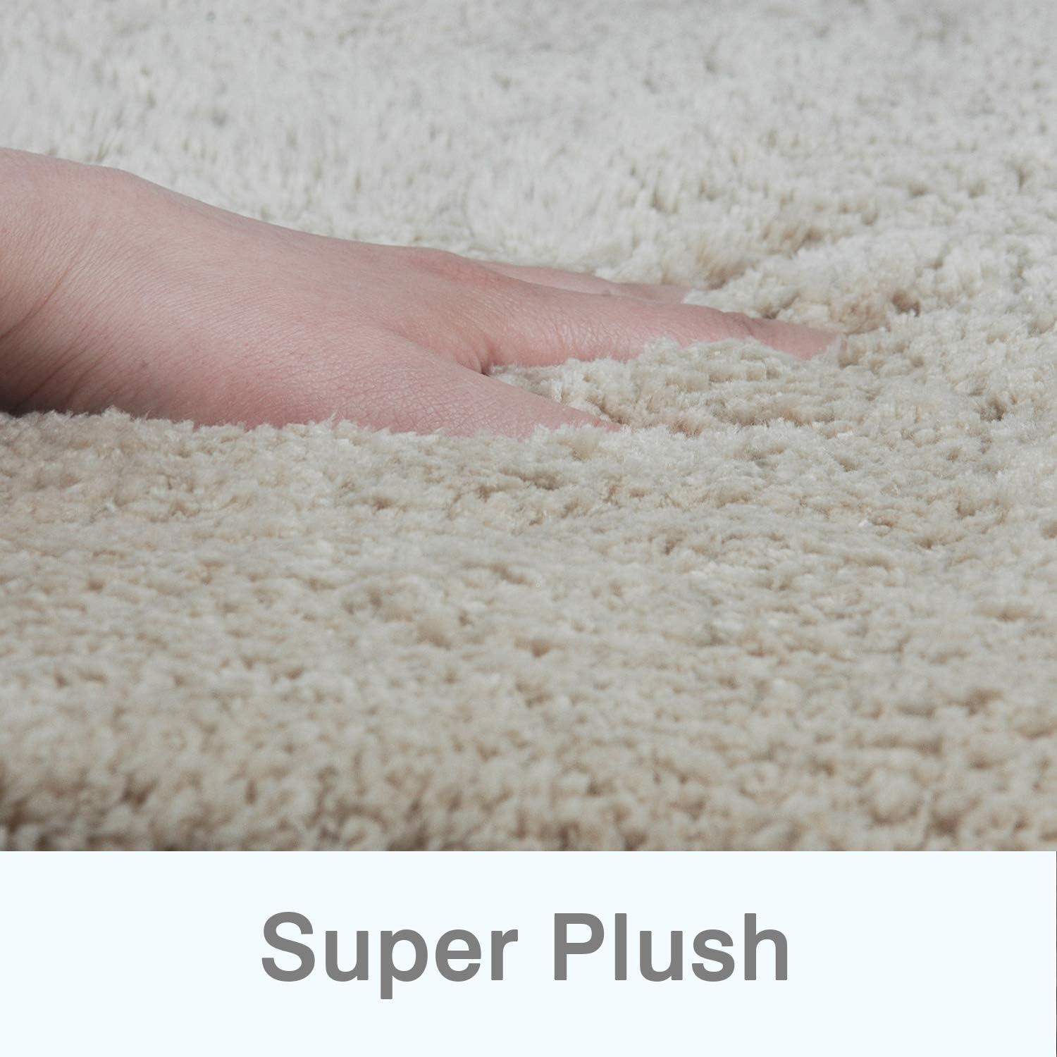 Thumbnail 3 de FCSDETAIL rutschfeste Hochflor Badmatte 50 x 80 cm – maschinenwaschbar, beige