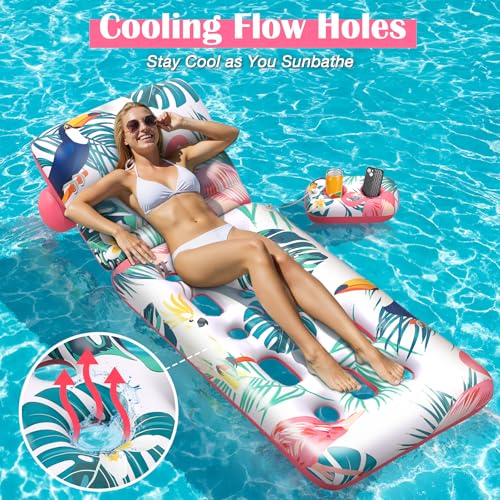 Detalle de LUVTOY Colchoneta Piscina con Respaldo Ajustable: descanso, refresco y diversión para adultos