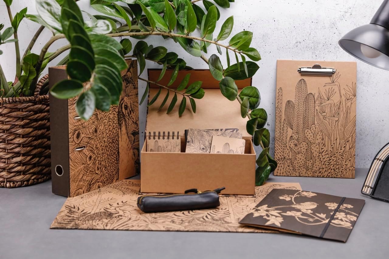 Thumbnail 6 de Clairefontaine 116055C — Boîte de rangement en carton multifonctions, motif Nature Kraft