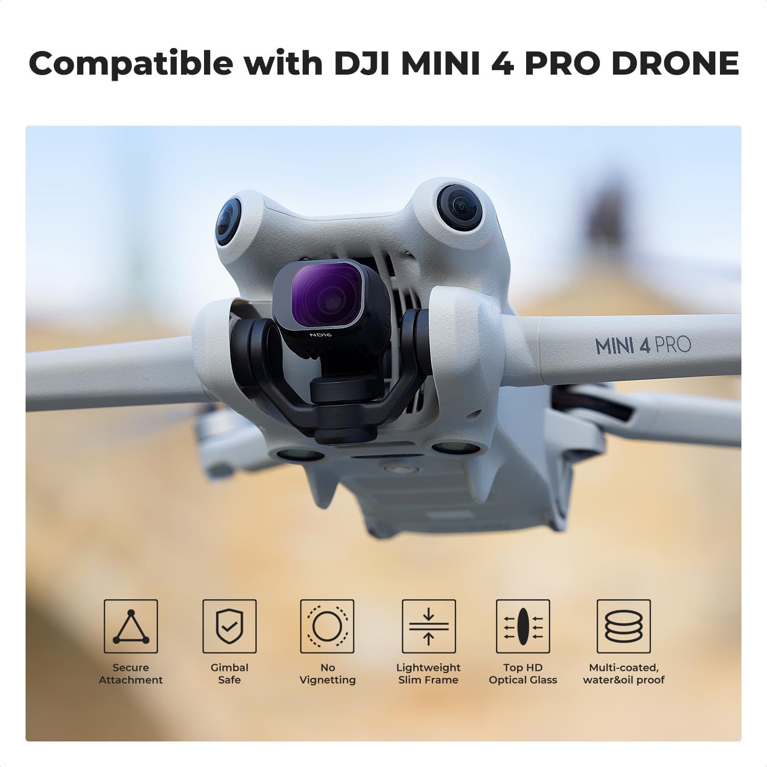 Thumbnail 1 de K&F Concept Mini 4 PRO Filtri Kit: CPL, UV, ND8 e ND16 (compatibile con DJI Mini 4 Pro)