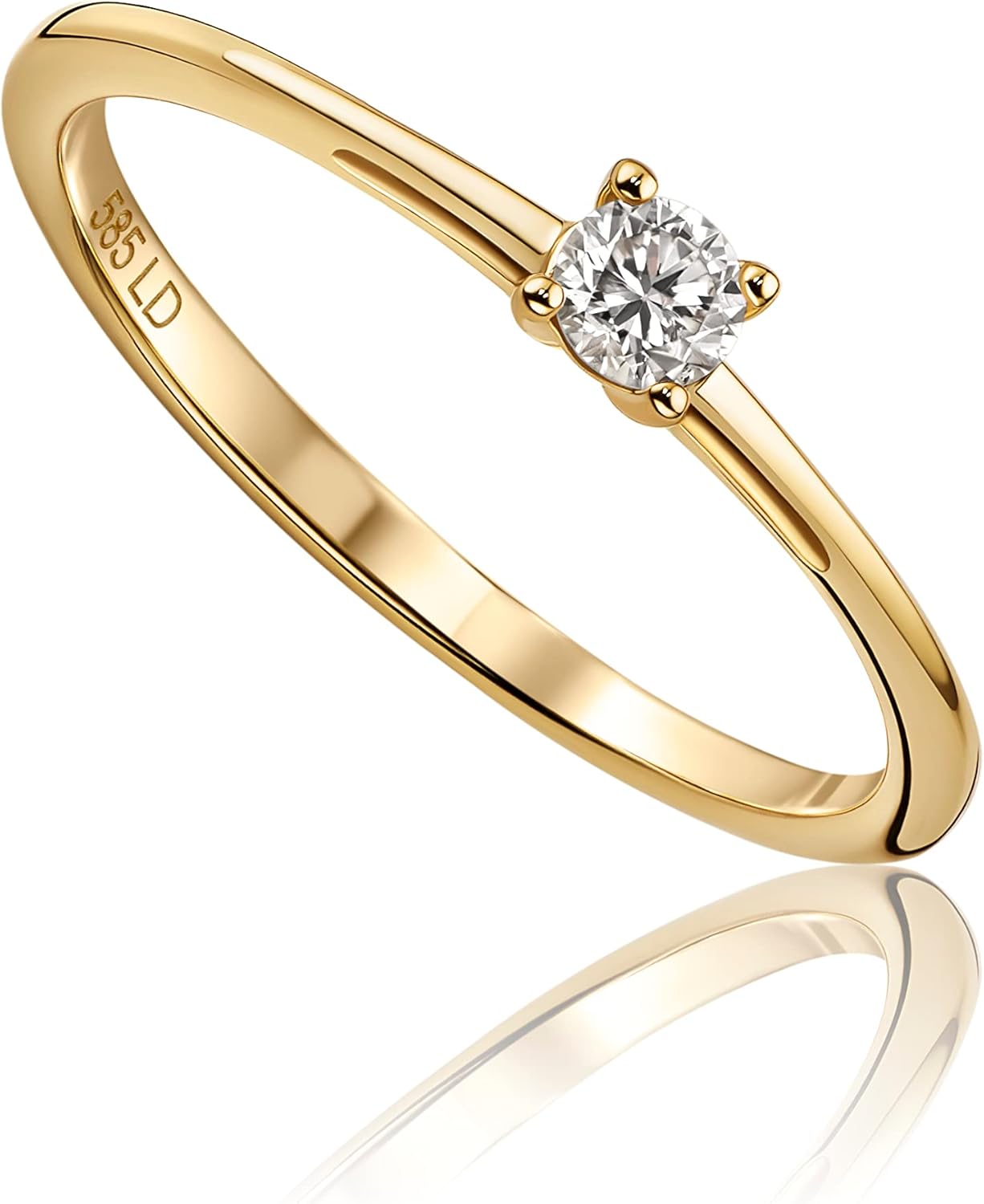 Thumbnail 5 de MIORE Bague de Fiançailles Solitaire en Or Blanc/Jaune 14 kt (585) avec Diamant Lab de 0,10 ct