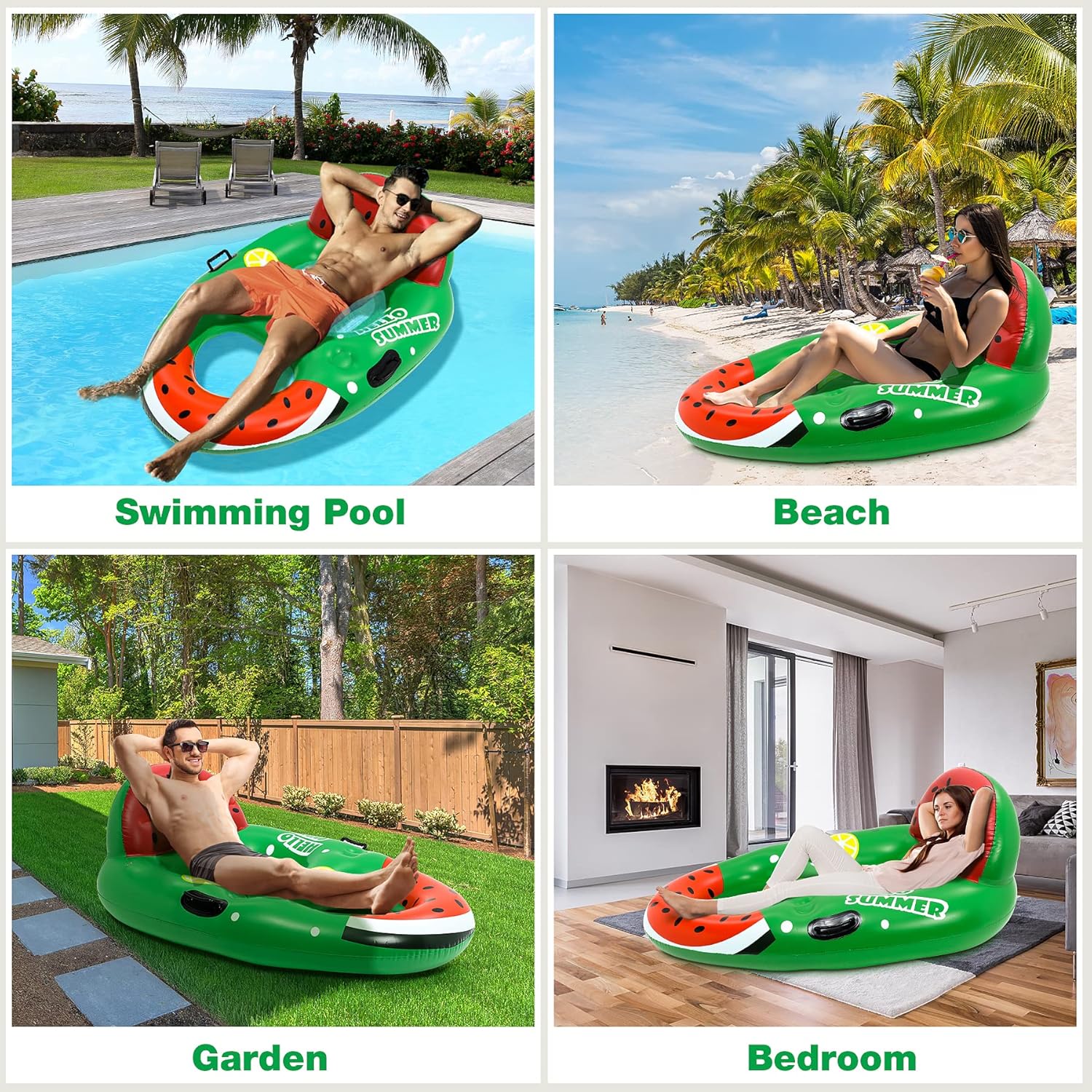 Detalle de Gontence Bouee Piscine: Matelas Gonflable Ergonomique avec Hamac et Repose-Pieds