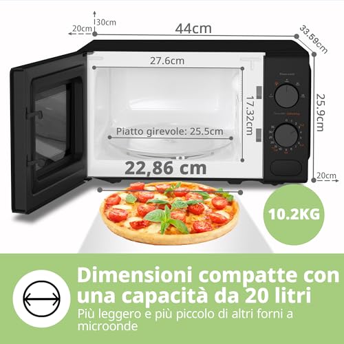 Detalle de COMFEE' Forno a Microonde Nero 20 L, 700 W – CM-M202CC(BK)
