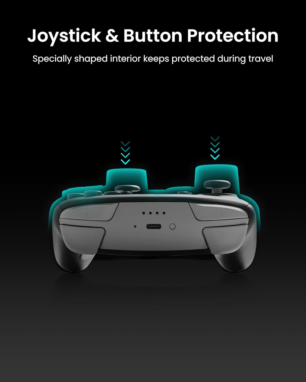 Detalle 2 de tOMtoc hard carrying case for Nintendo Switch 2 Pro Controller – protective travel organiser with shock-proof hard shell
