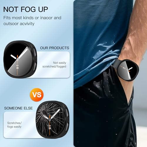 Detalle de Diruite pack de 3 fundas TPU para Samsung Galaxy Watch 8 de 40 mm con protector de pantalla (negro)