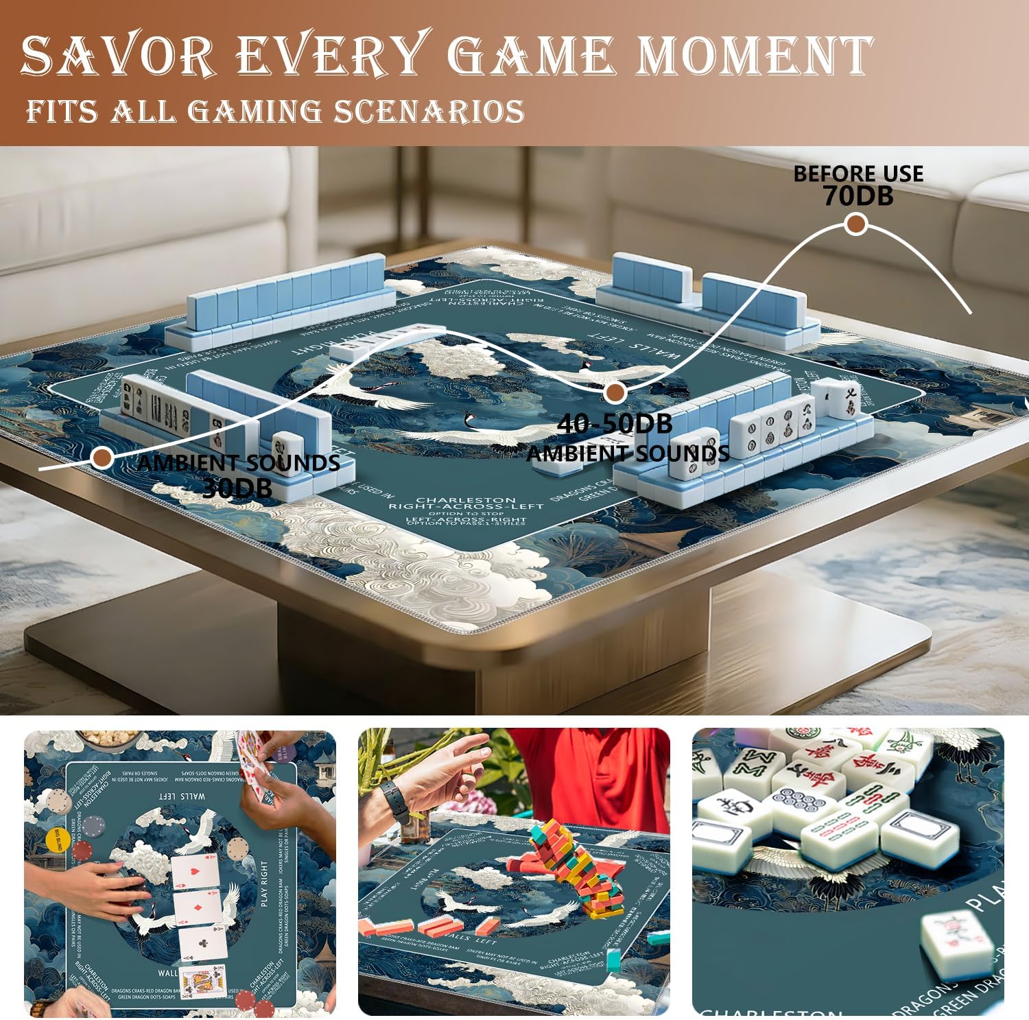 Detalle de Qabliqo Mahjong Mat, 31.5 x 31.5 Inch