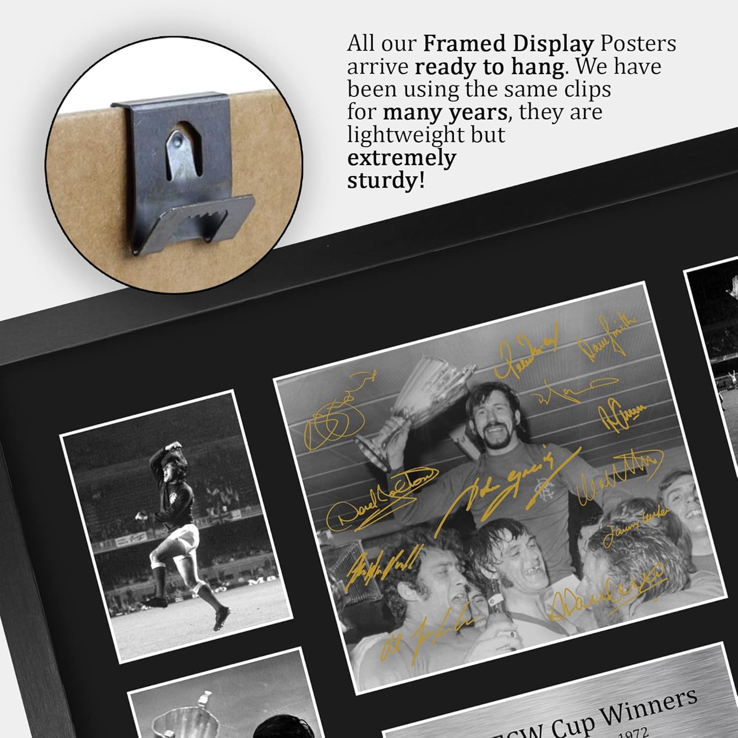 Thumbnail 4 de HWC Trading FR A3 Rangers 1972 ECW Cup Winners Signed Autograph Display (Framed)