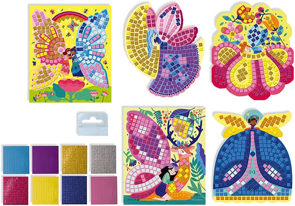 Detalle 2 de Janod Coffret Mosaïques en Mousse « Fées » (Les Ateliers du Calme) – kit loisirs créatifs dès 5 ans, J07960