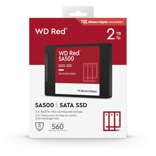 Detalle de WD Red SA500 2TB: NAS SATA SSD de 2,5" para almacenamiento rápido y fiable