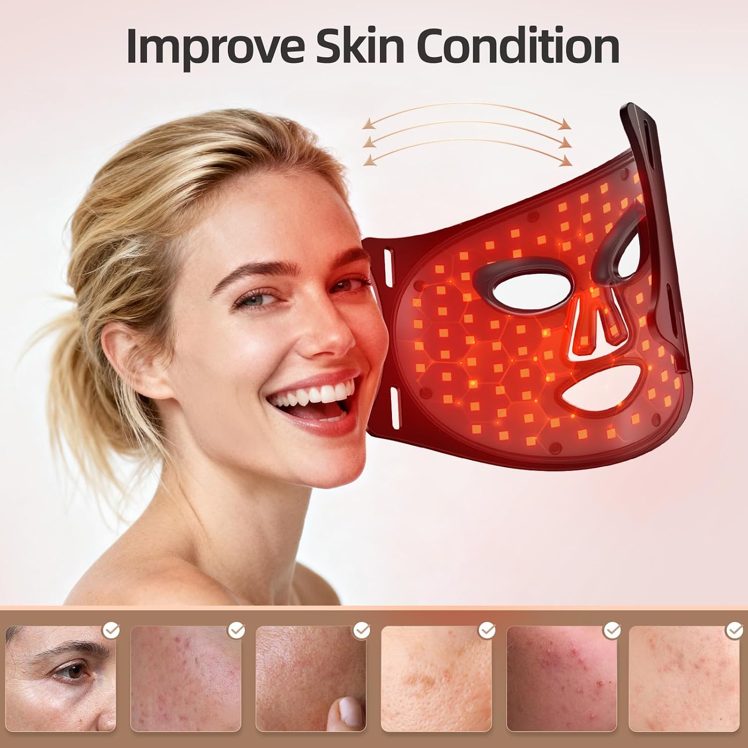 Thumbnail 6 de Hsaiiae FSA Eligible LED Light Therapy Mask (FM-02) with 4 Wavelengths and 5-Level Timer