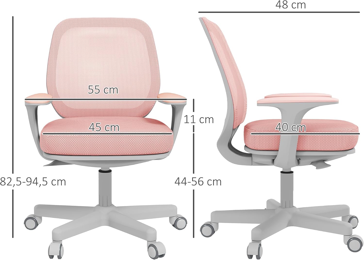 Thumbnail 2 de Vinsetto Fauteuil de Bureau ergonomique Rose