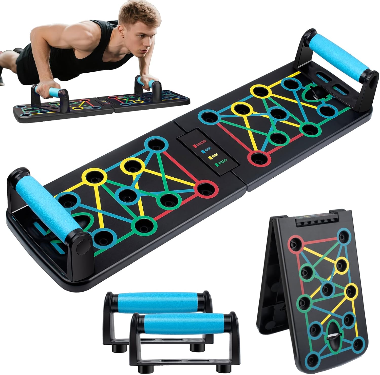 Detalle de Foldable Push Up Board 17‑in‑1 Multi-function Home Workout Equipment