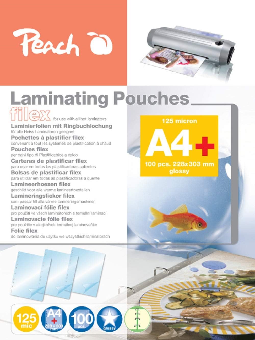 Thumbnail 5 de Peach Laminierfolien A4 (80 Mikron) – glänzend, 600 Pouches, PP580-60A