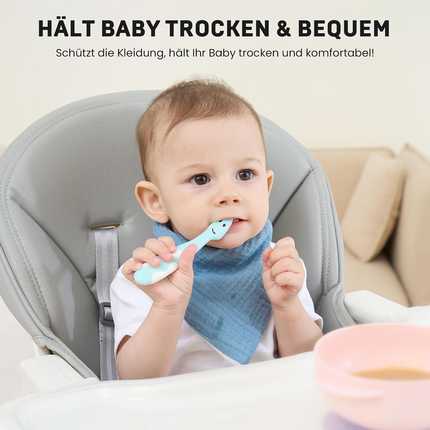 Detalle 2 de IKWOLETI Baby Dreieckstuch Lätzchen 6er Set