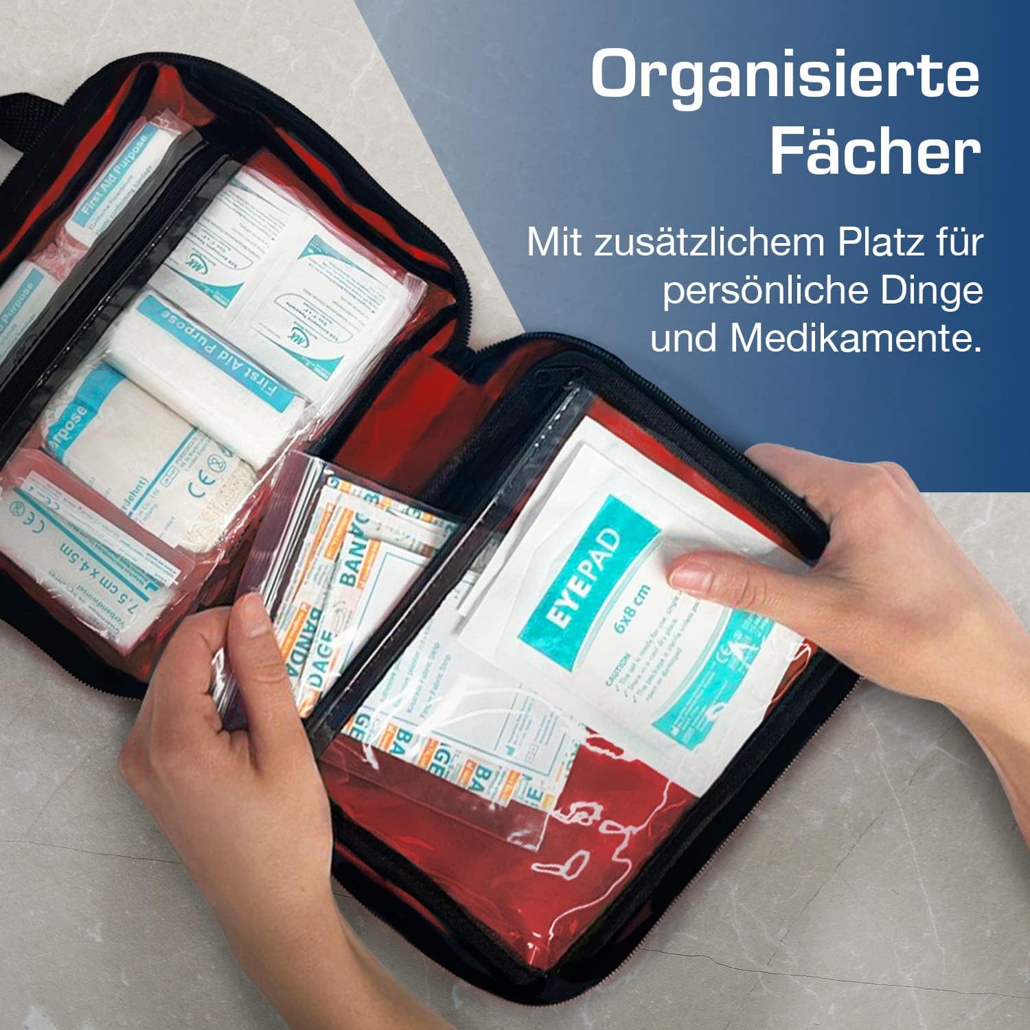 Thumbnail 6 de Active Era Erste Hilfe Set – 90-teiliges Premium Erste Hilfe Paket mit Sofort Kühlpacks, Augenspülung und Rettungsdecke