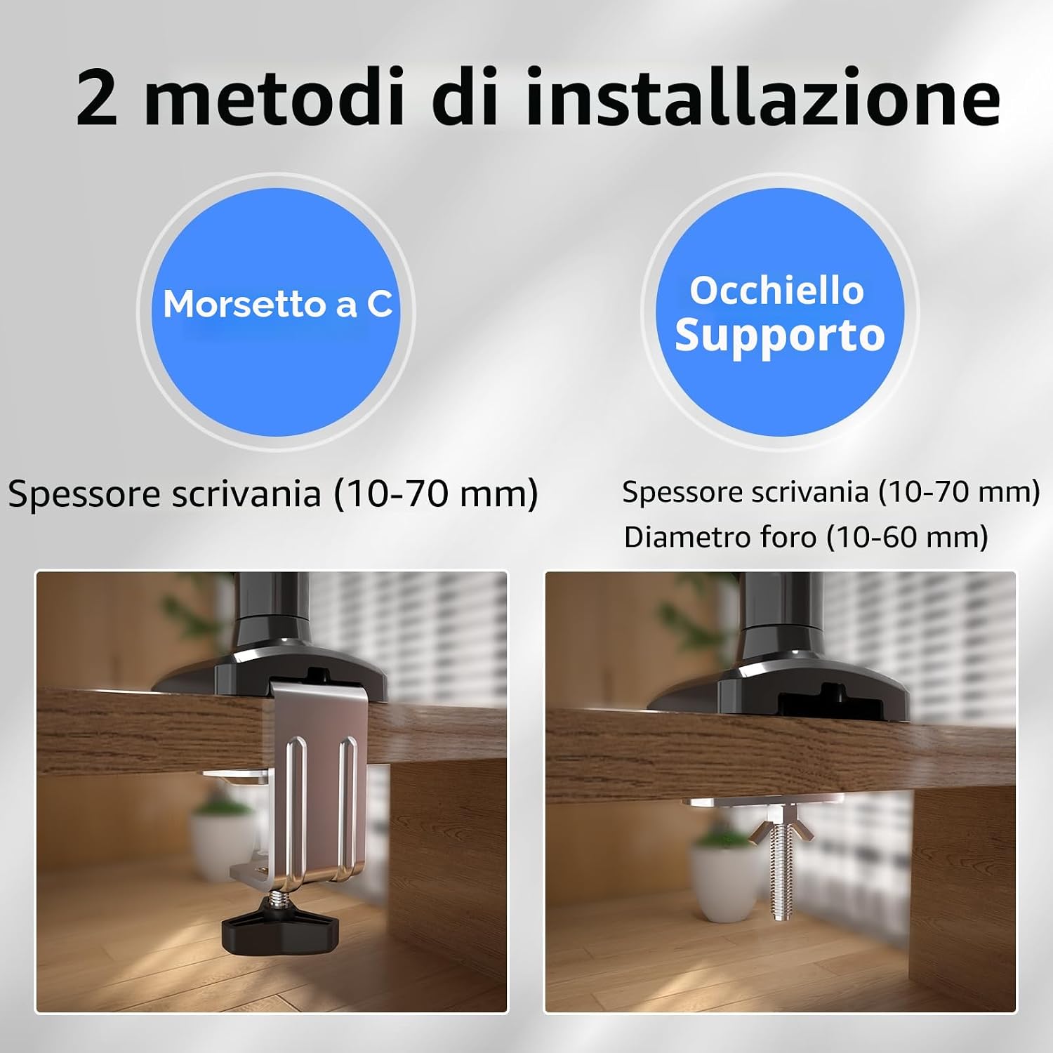 Thumbnail 4 de Suptek MD01A supporto da scrivania per monitor LCD/LED 13–32” fino a 9 kg, braccio con molla a gas e VESA 75x75/100x100