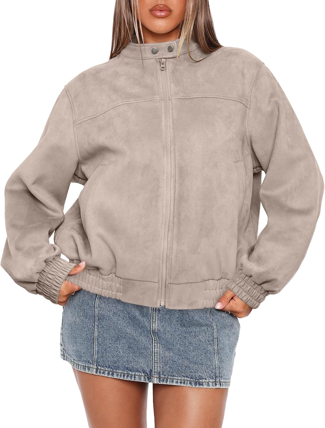 Thumbnail 6 de Sampeel Leather Jacket Women Oversized Motorcycle Bomber