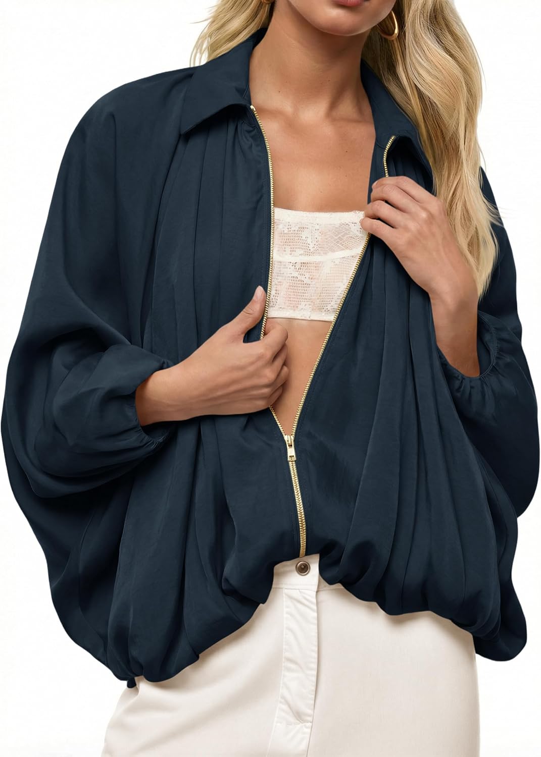 Detalle de Tankaneo Women's Bomber Jacket, Oversized