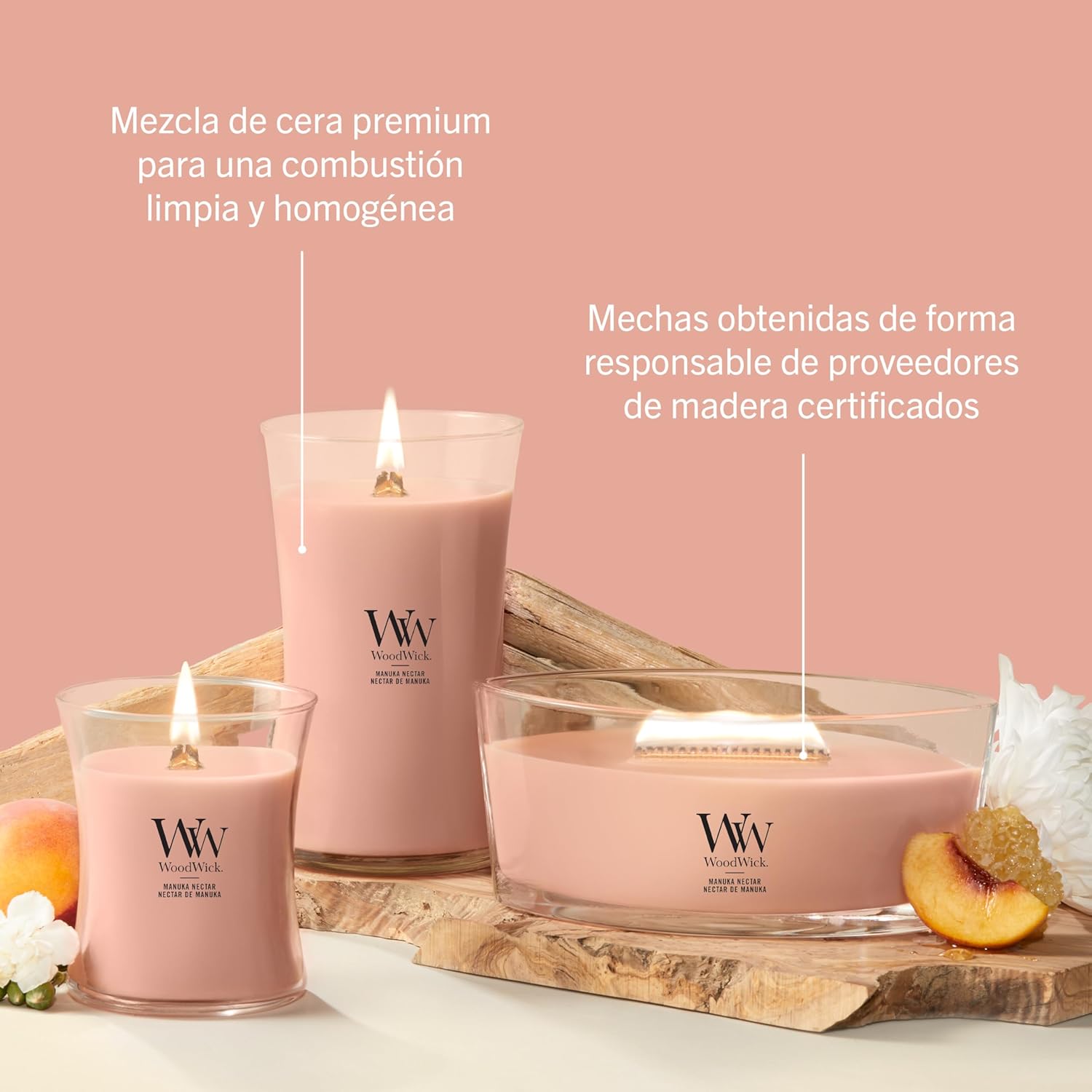 Thumbnail 6 de WoodWick Scented Candle | Large Hourglass, Manuka Nectar