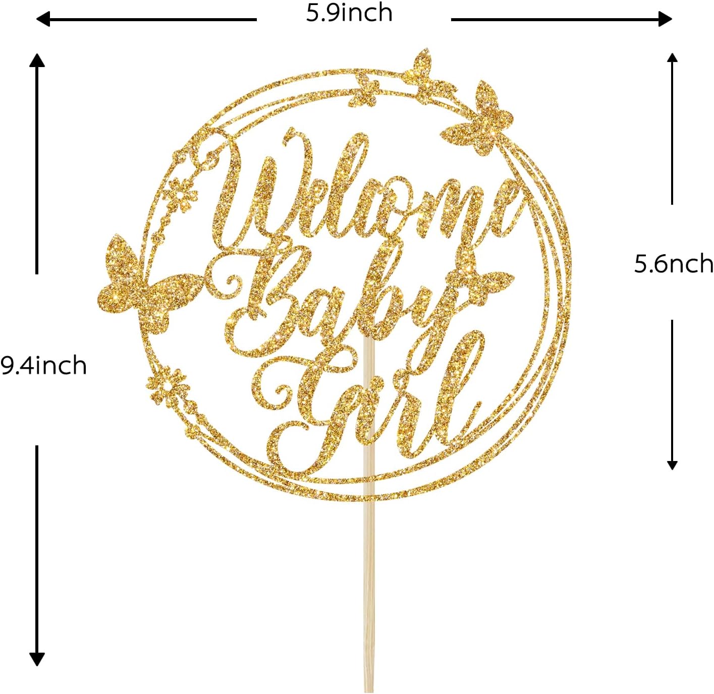 Thumbnail 6 de Baby Shower Cake Topper, Gold Glitter