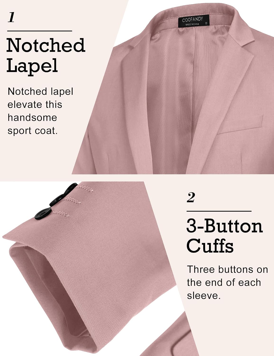 Detalle de COOFANDY Men's Sport Coat in Twill