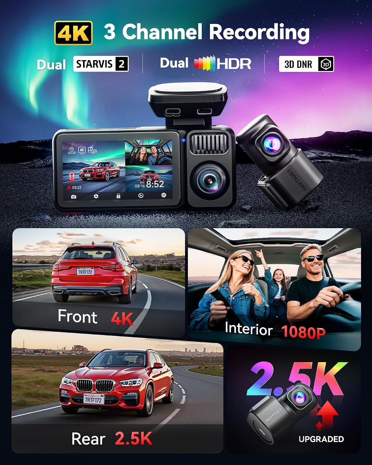 Detalle 2 de REDTIGER F17 Elite 4K Dash Cam