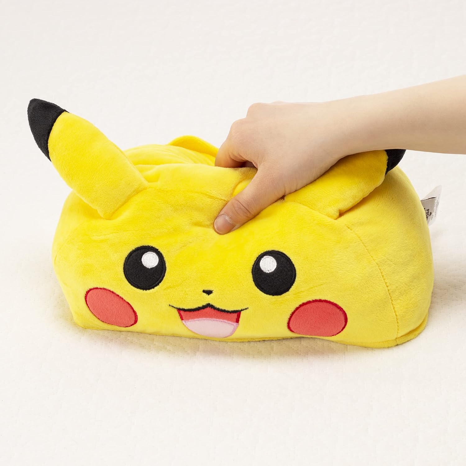 Detalle de MORIPiLO ポケモン ピカチュウ フェイス型ティッシュケース マイクロファイバー イエロー