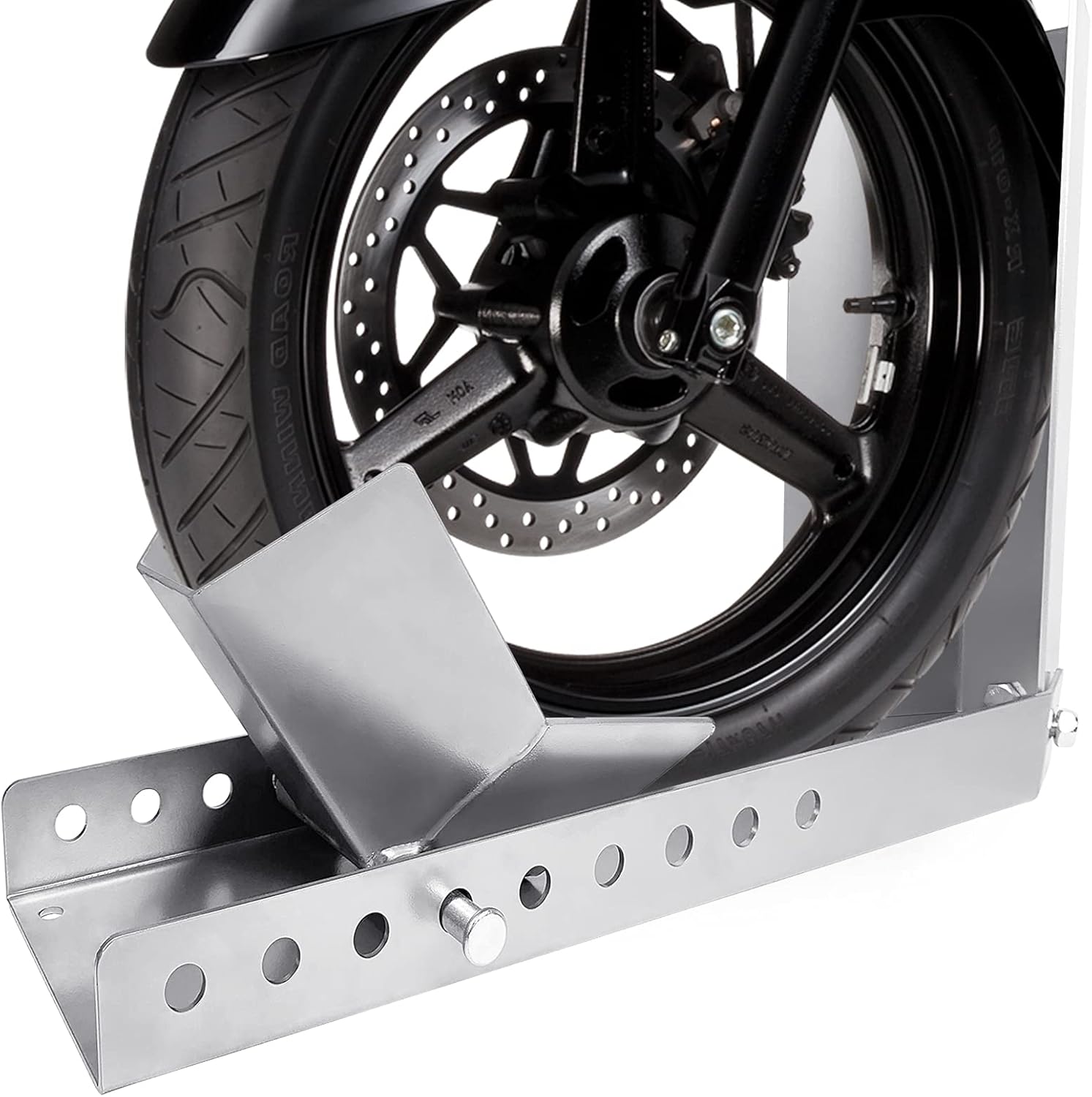 Thumbnail 6 de UISEBRT supporto di carico per motocicletta per ruota anteriore, 60 x 16 cm in acciaio verniciato a polvere