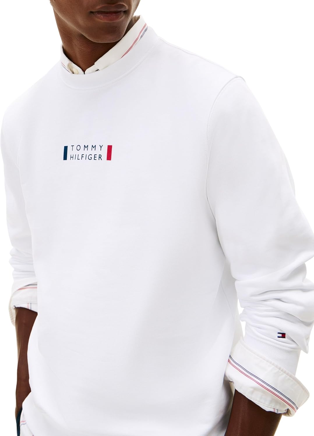 Detalle de Tommy Hilfiger Brand Love Sweatshirt Mw0mw41428: felpa unisex, autentica e sostenibile