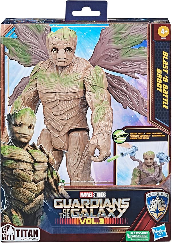 Detalle 2 de Hasbro Guardianes de la Galaxia Vol. 3 Figura Blast 'N Battle Groot 29 cm