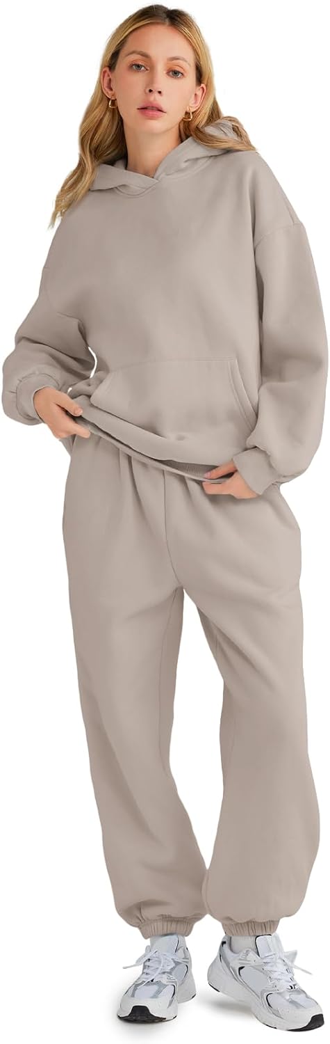 Thumbnail 1 de AUTOMET Women’s Oversized 2-Piece Lounge Hoodie & Sweatpants Set (Plus Size)