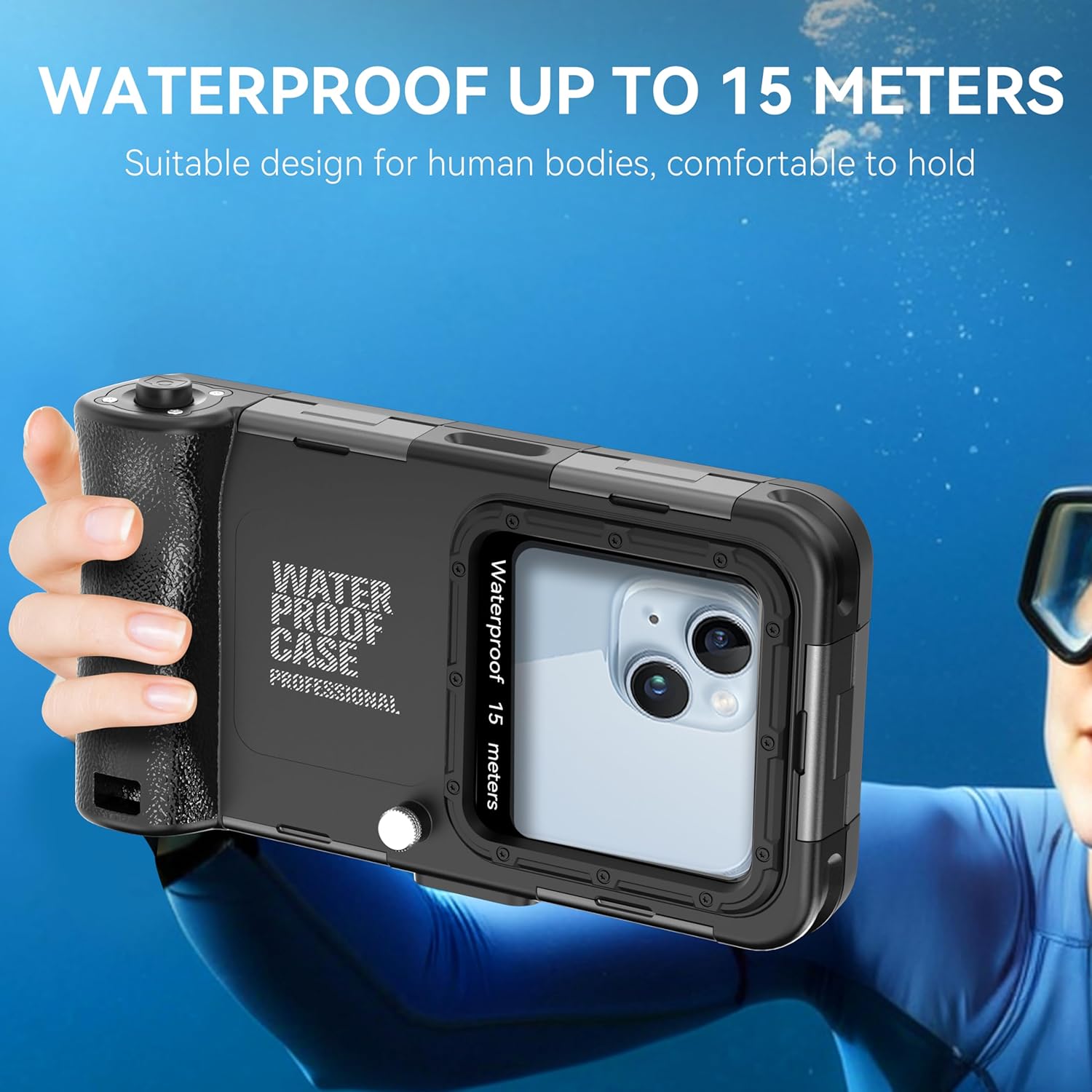 Thumbnail 1 de Hllhunkhe Diving Waterproof Phone Case for iPhone: 15 m Depth Protection with Full Sealing and Lanyard