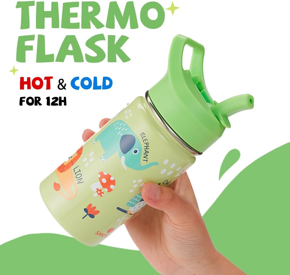 Thumbnail 1 de SANTECO Botella infantil isotérmica 500ml con pajita 🚰