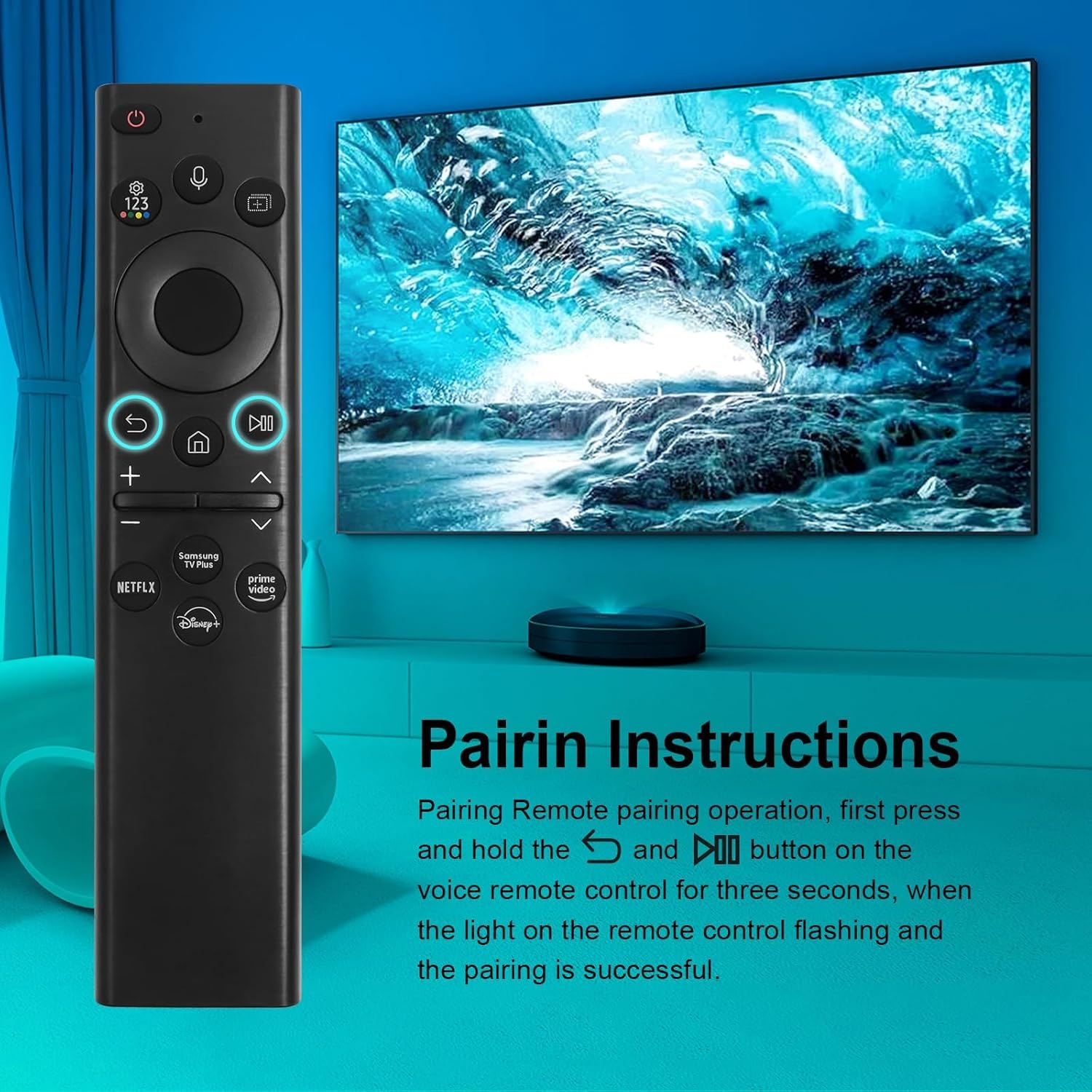 Thumbnail 3 de BN59-01385A Solar Frame TV Voice Remote Replacement for Samsung Smart TVs (Rechargeable Solar + USB-C)
