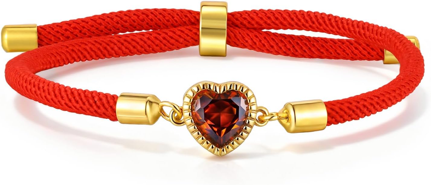 Thumbnail 6 de Gamtic Herz Armband Damen Freundschaftsarmband mit CZ-Herz, verstellbarem Knoten & Glückskarte