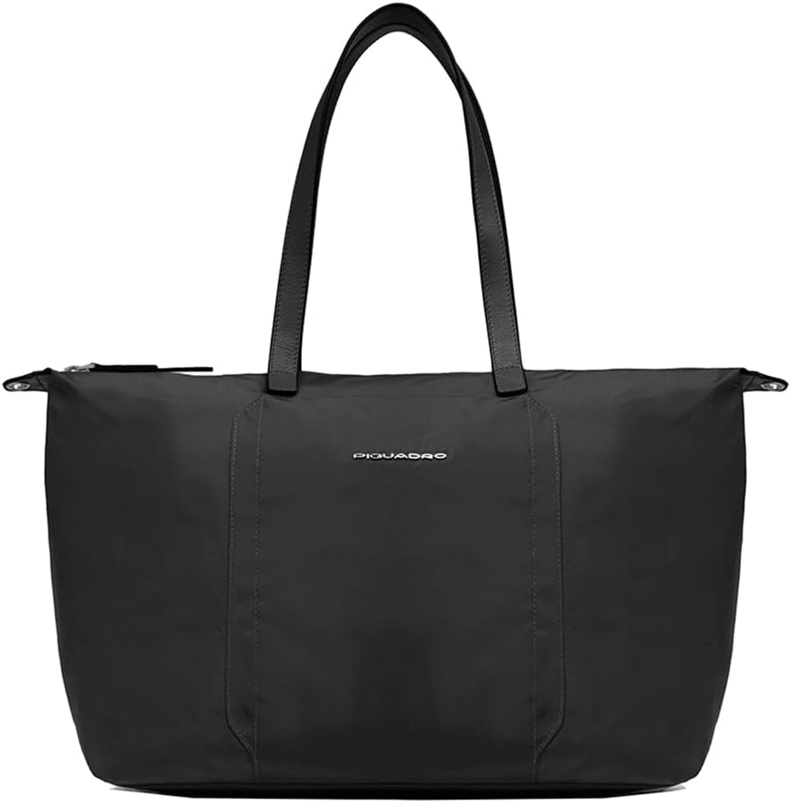 Detalle 1 de PIQUADRO Borsa pieghevole porta PC 15.6 pollici – Pelle e tessuto, Donna