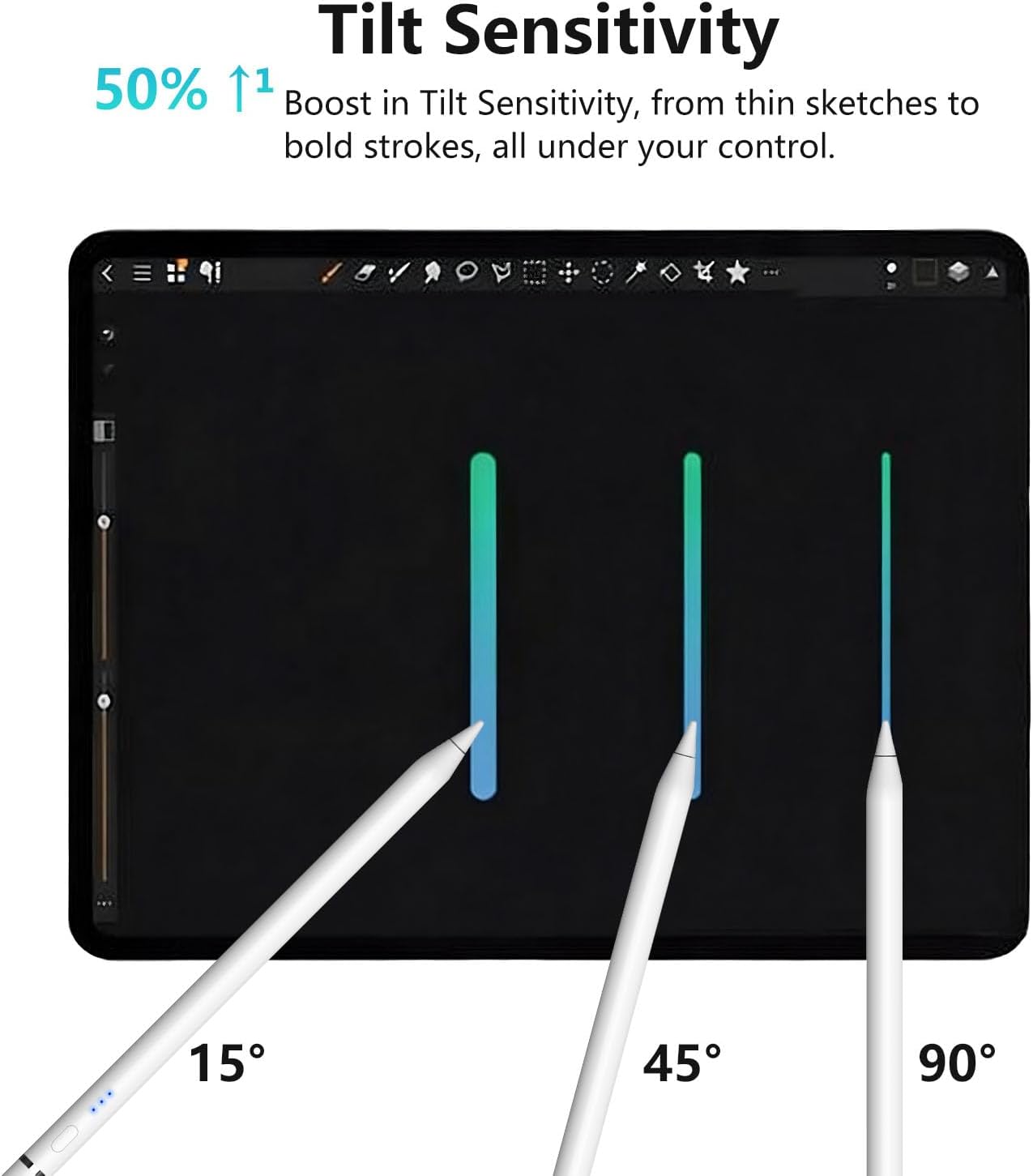 Thumbnail 5 de iPad Pencil (2018–2026) Magnetic Charging Stylus with Tilt & Palm Rejection for Pencil 2nd/1st Gen-Compatible iPads