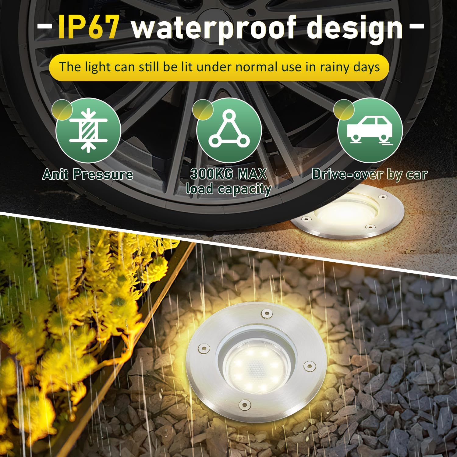 Thumbnail 1 de Fiqops set 8 faretti da pavimento esterni IP67 con LED GU10 3W regolabili