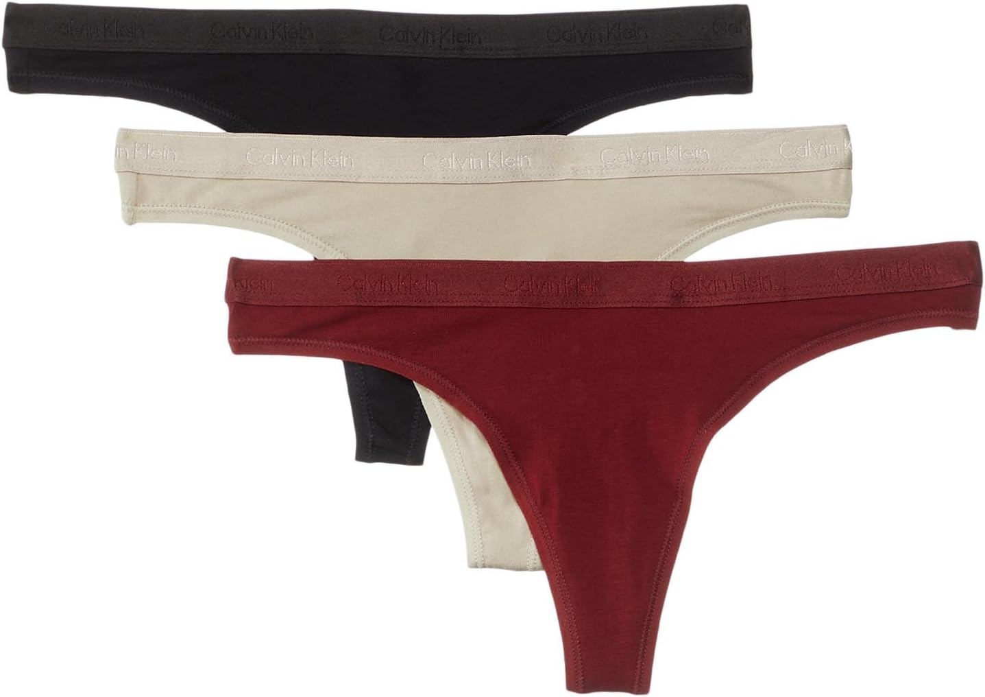 Thumbnail 6 de Lot de 3 strings femme Calvin Klein (Thong) en coton et élasthanne