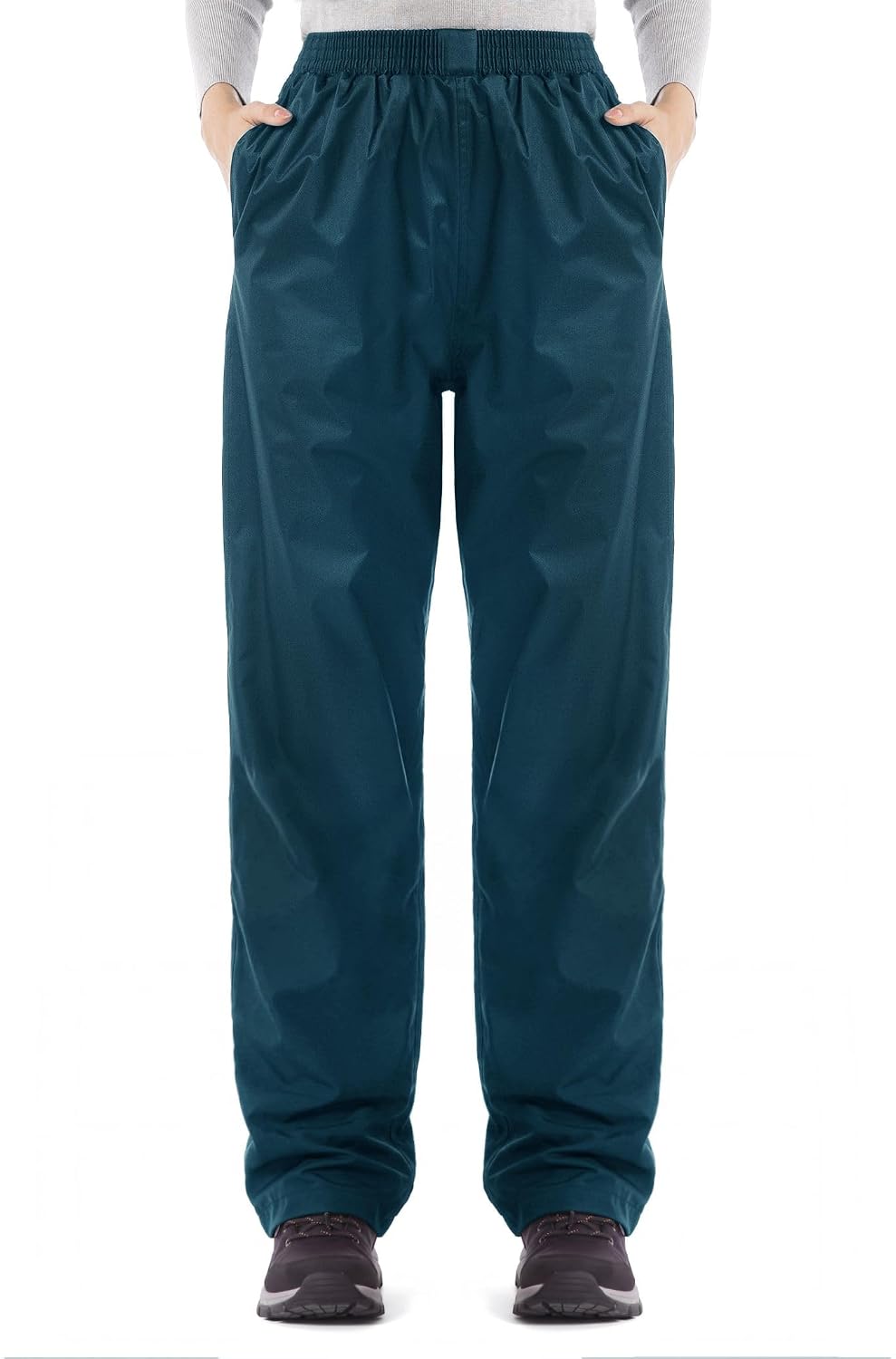Detalle de iCreek Women's Rain Pants, 5,000 mm Waterproof, Mesh Lined with Ankle Zippers