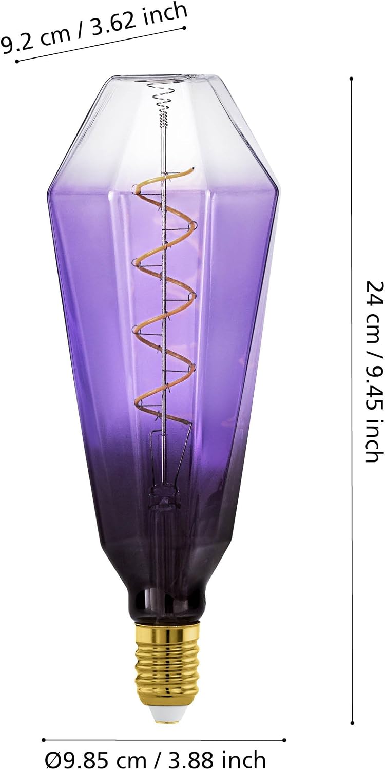 Detalle 1 de EGLO 110237 XXL żarówka LED E27, ściemnialna, 1800 K, fioletowo-czarna