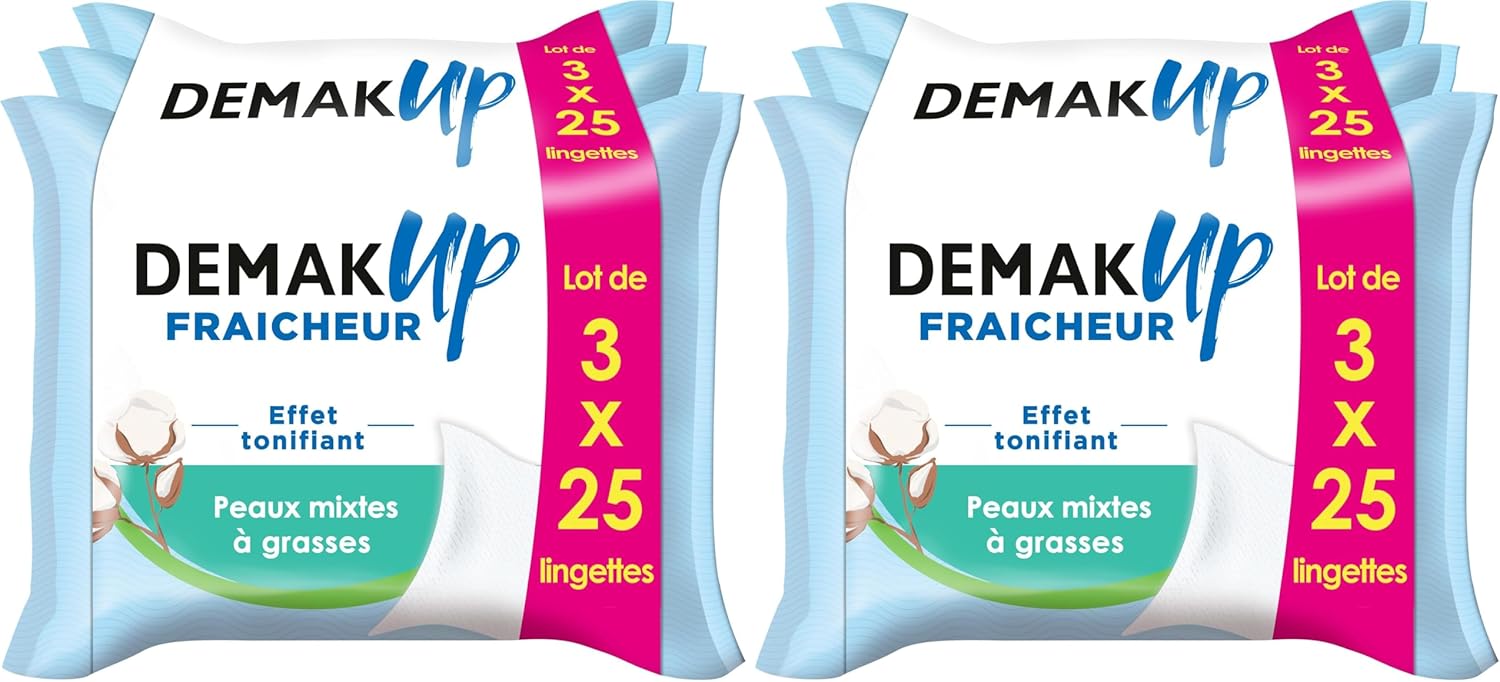 Thumbnail 6 de Demak'Up Fraîcheur Lingettes démaquillantes pour peaux mixtes à grasses, 3x25