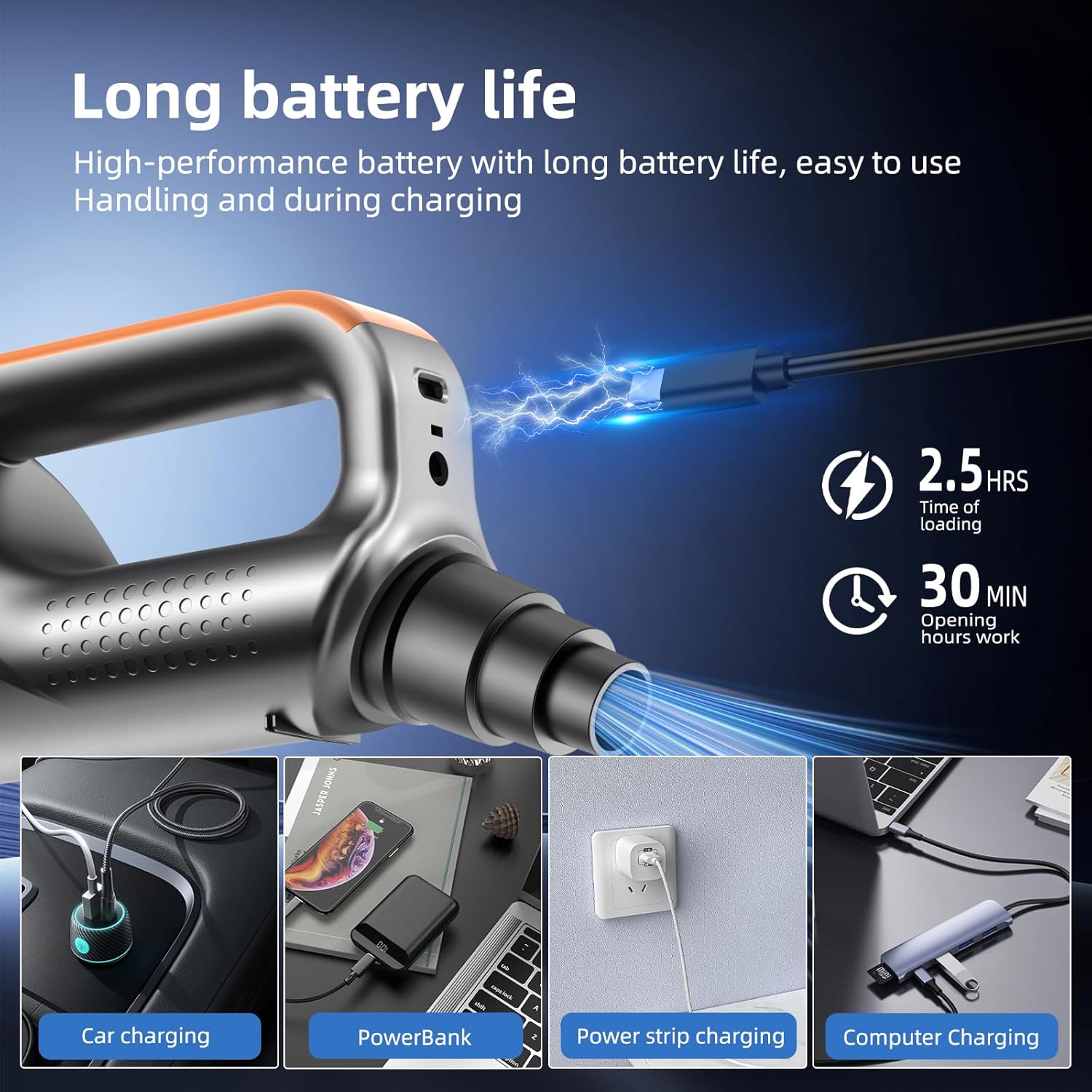 Thumbnail 4 de Handheld car vacuum 35000Pa, 4 in 1 cordless