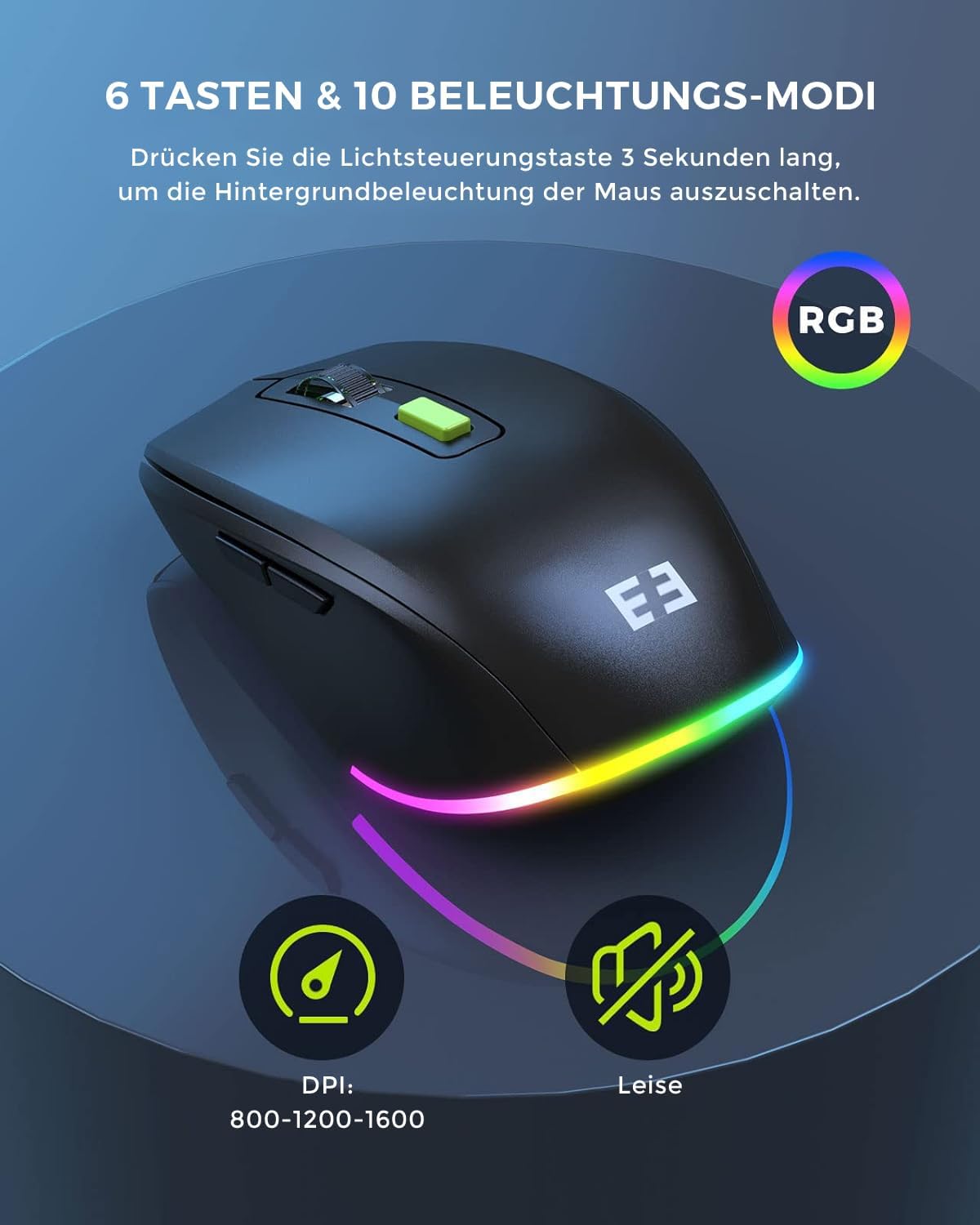 Detalle de seenda JPX006 kabelloses Tastatur-Maus-Set 3 DPI